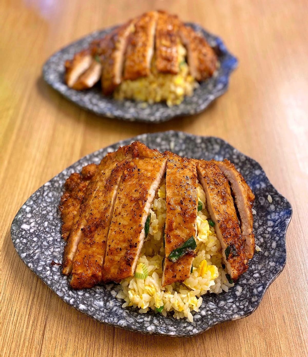 Egg Fried Rice with Pork Cutlet 🍖
