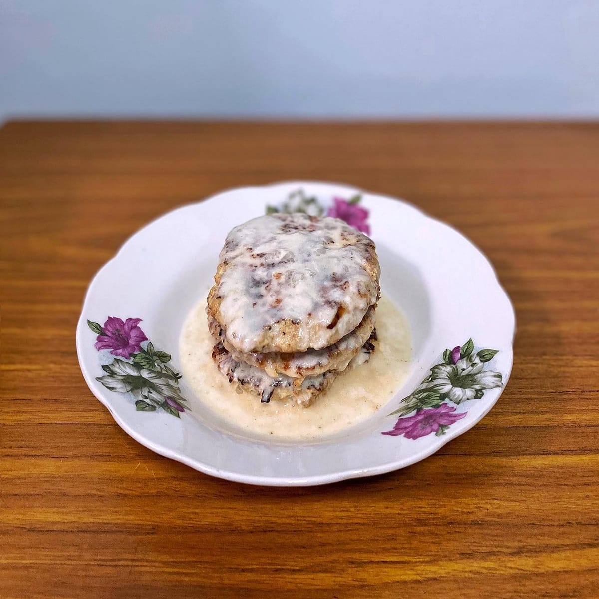 Meat Patty with Cream Sauce