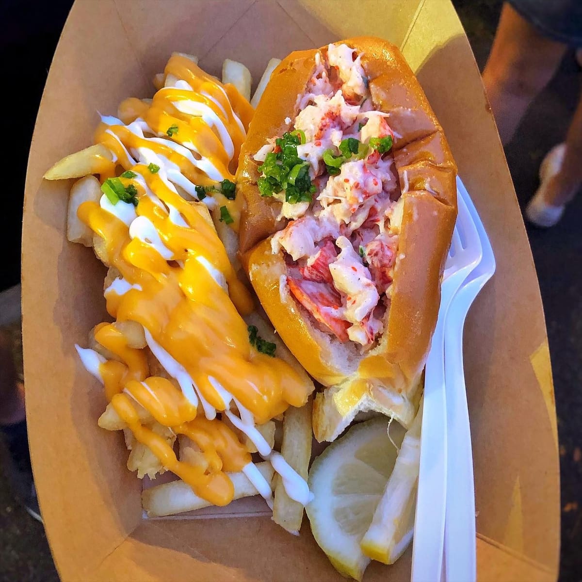Lobster Roll with Cheese Fries 🦞