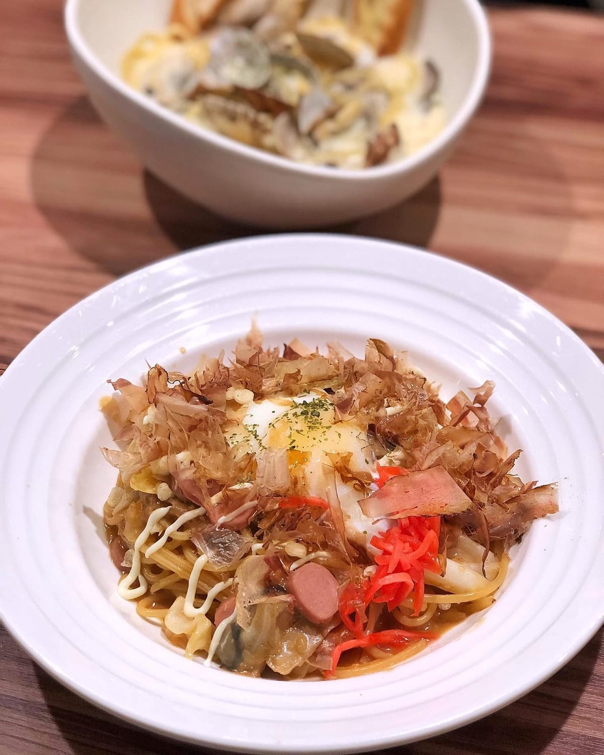 Prawn Okonomiyaki Pasta 🍤
