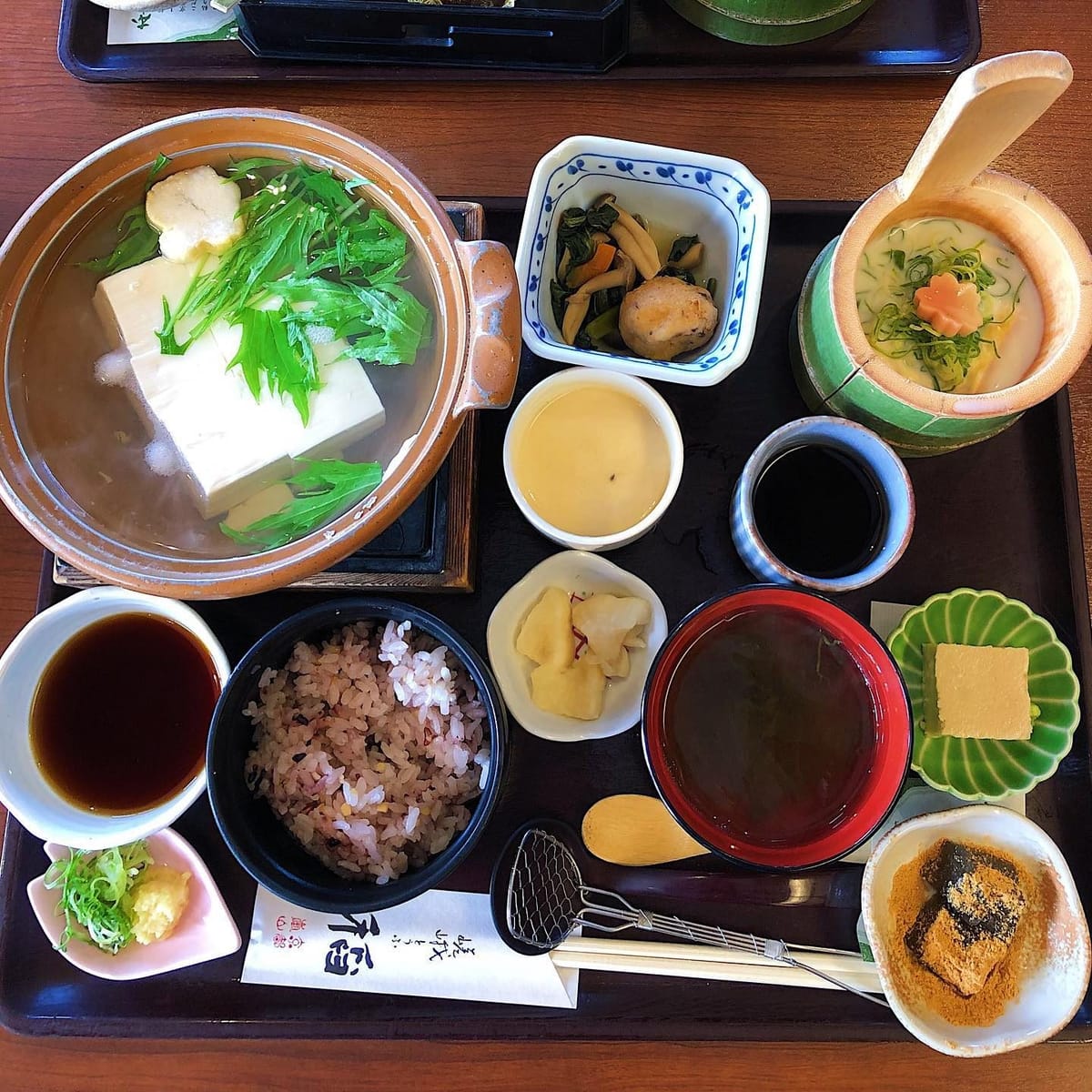 Hearing that Kyoto is famous for its vegetarian cuisine, we decided to try this tofu meal
