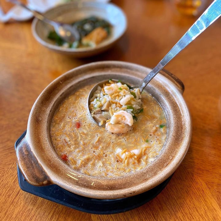 Signature Seafood Dancing Rice in Superior Stock