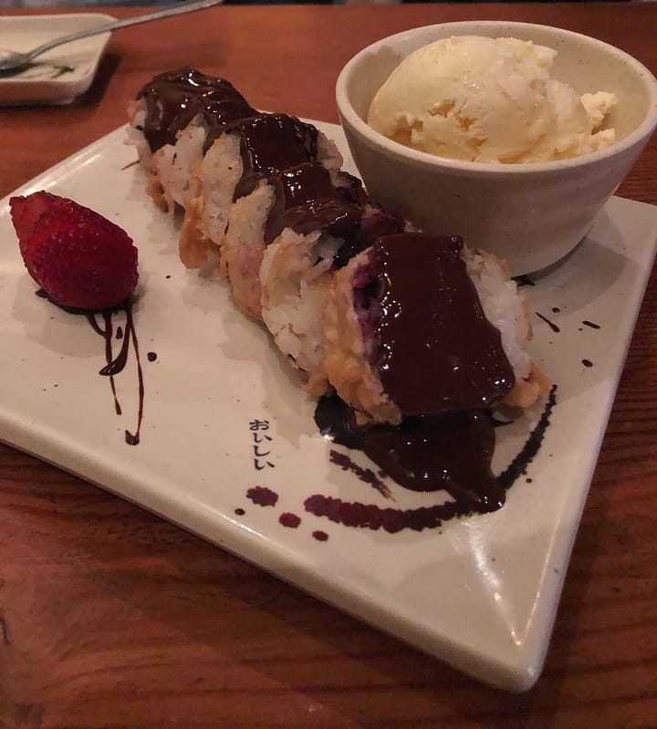 Craving for both sushi and desserts? Get this chocolate sushi dessert
